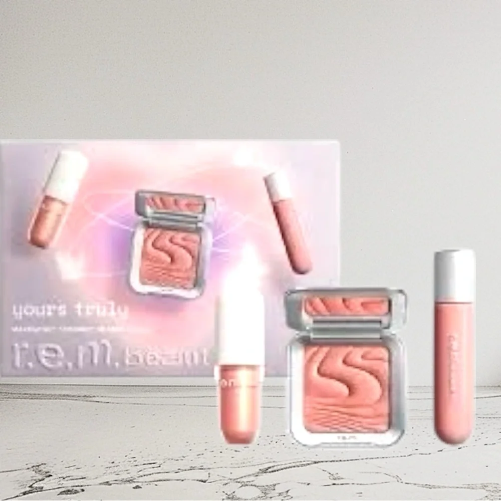 R.E.M. Beauty Yours Truly Set, Shadow, Highlighter, Lip Gloss Full Size Trio 💋